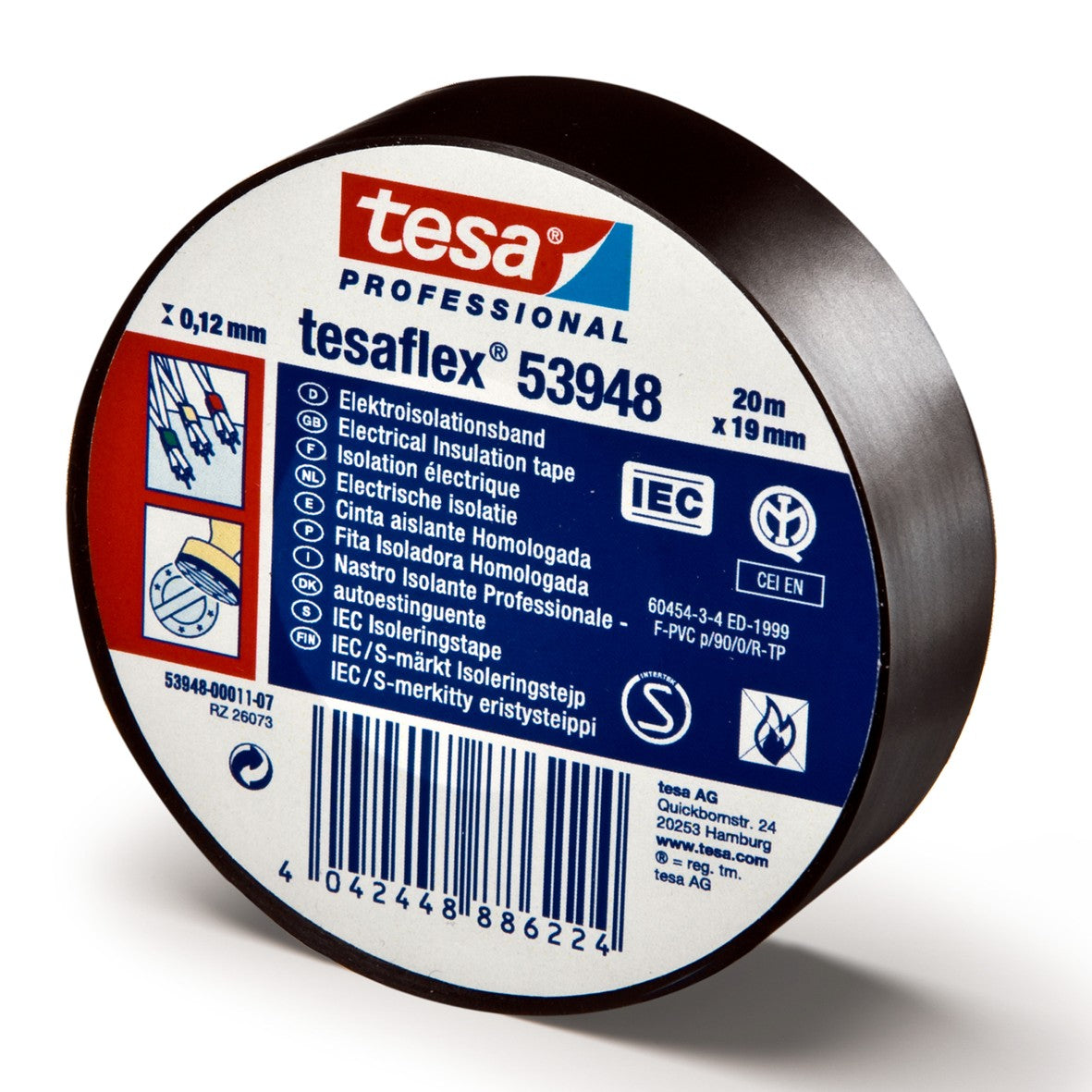 20X19MM ELTEJP S-MÄRKT SVART